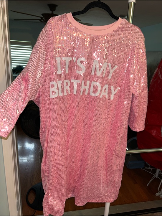 Tops - Plus size Women’s Bubblegum Pink Sequin "It's My Birthday" Top or tunic